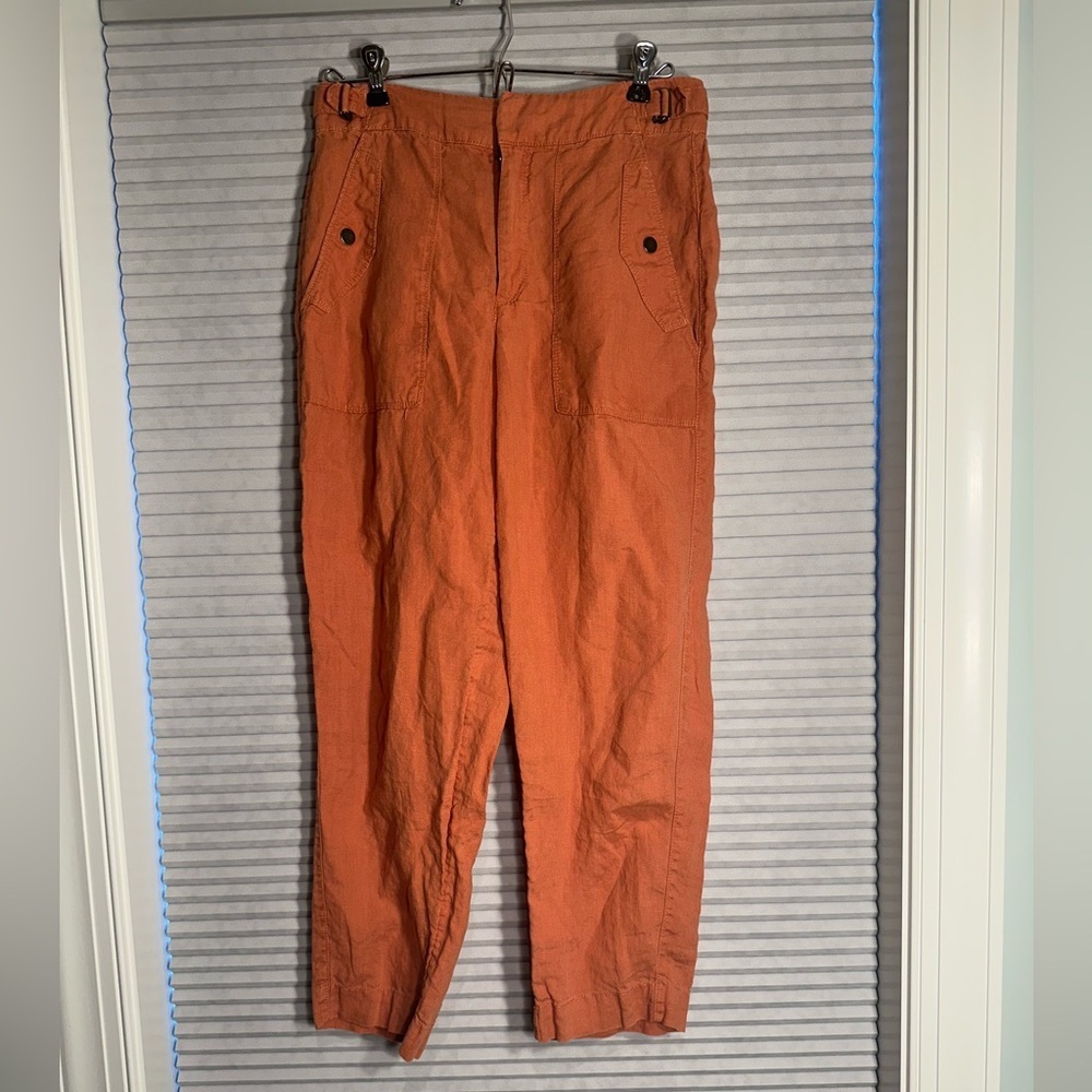 Athleta burnt orange 100% linen pants